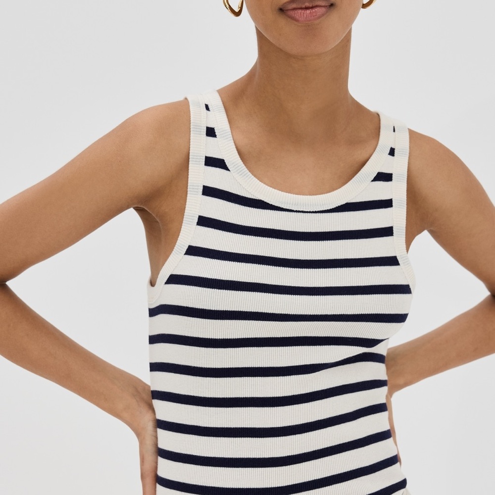 Nili Lotan Jennifer Striped Sleeveless Tank Top
